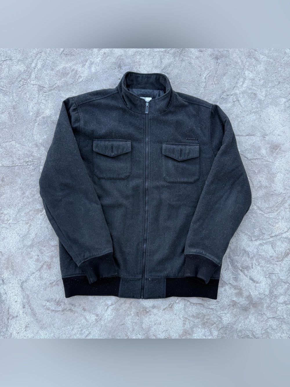 Vintage 00s O'Neill Gray Full Zip Wool Blend Utility Jacket Size XL